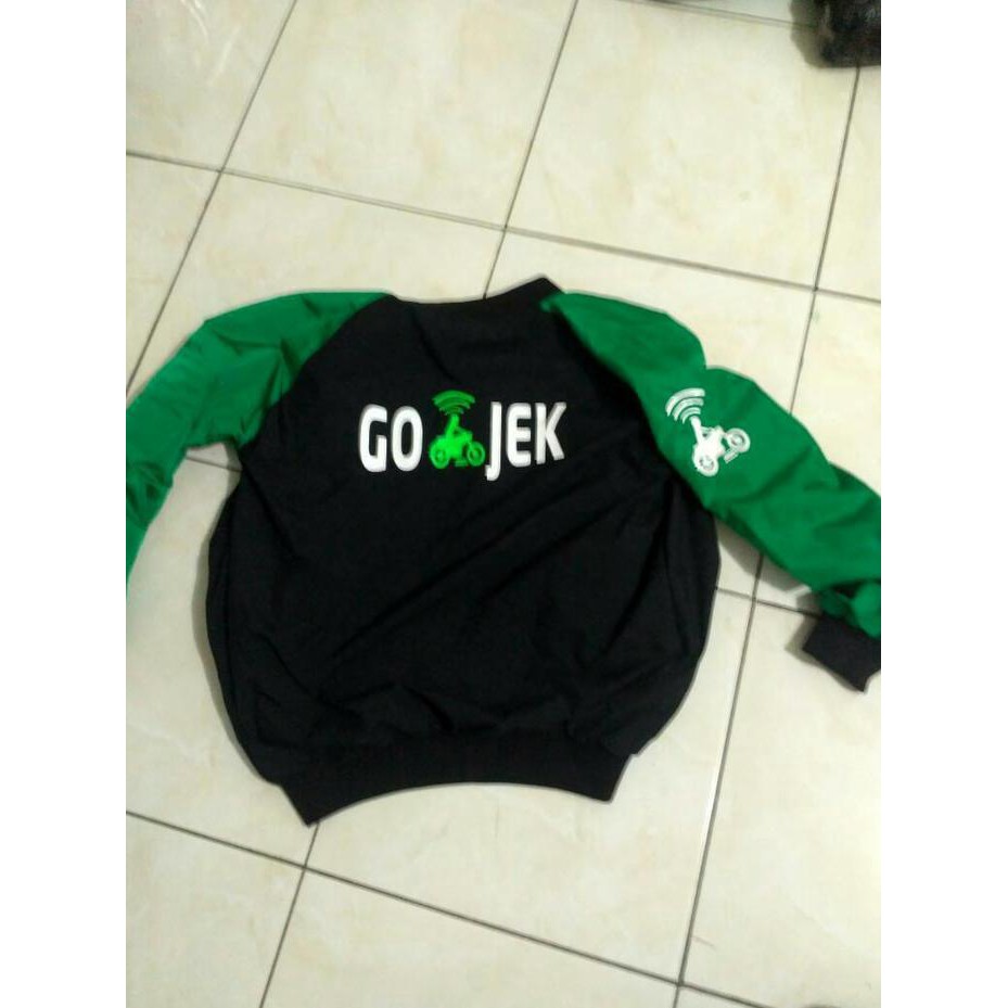 Jaket Bomber Bolak Balik Kombinasi Grab Gojek Uber Top Quality