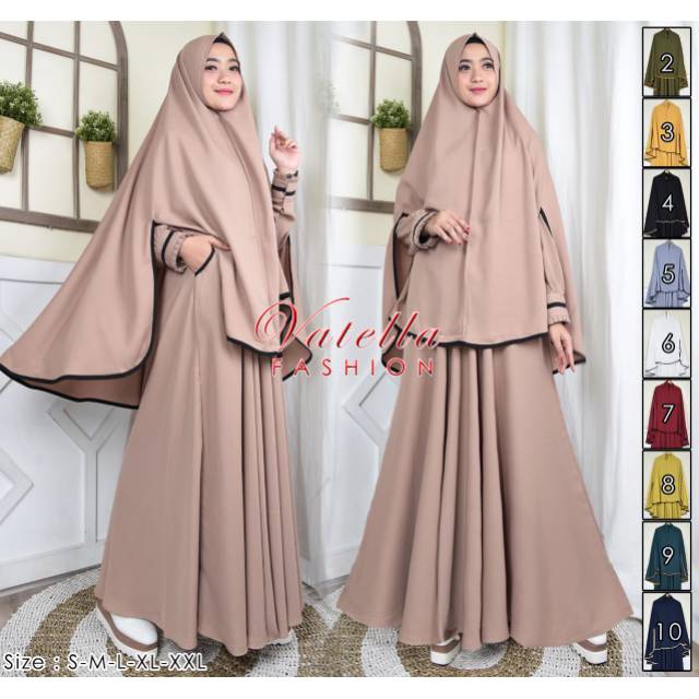 SETELAN GAMIS SYARI CANTIK by Vatella || DRESS MUSLIM POLOS