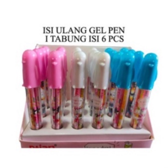 

1 Tabung 6 pcs Isi ulang Gel Pen 0.38 MM Kemasan Tabung isi 6 Pcs