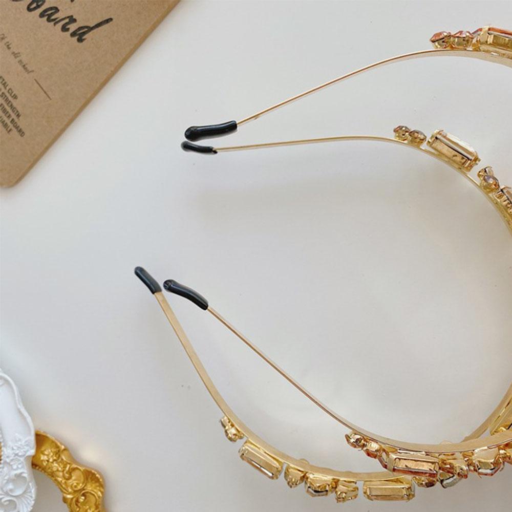 REBUY Rebuy Berlian Imitasi Bando Tekanan Pengantin Wanita Mewah Penuh Berlian Imitasi Alloy Aksesoris Rambut