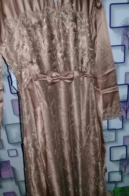 Ayla Gown Couple Gamis Brukat Tille Batik Sarimbit