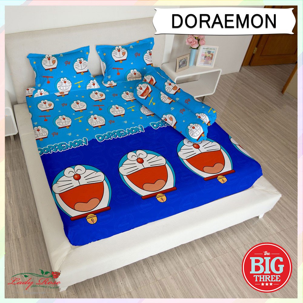 Set Sprei LADY ROSE 180x200 / 160x200 motif DORAEMON - King Size Queen Ladyrose 180 160 SP