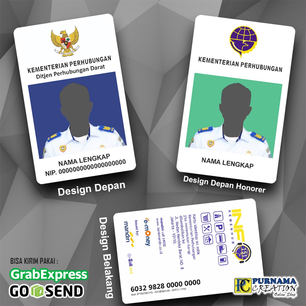 Idcard id card Kemenhub Kementerian Perhubungan emoney e-money etoll e-toll brizzi tapcash flazz