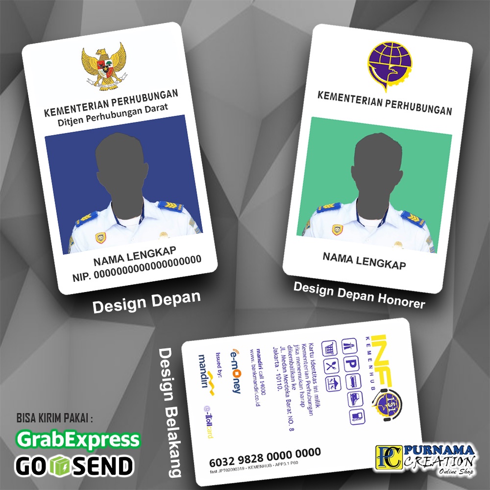 Idcard id card Kemenhub Kementerian Perhubungan emoney e-money etoll e-toll brizzi tapcash flazz