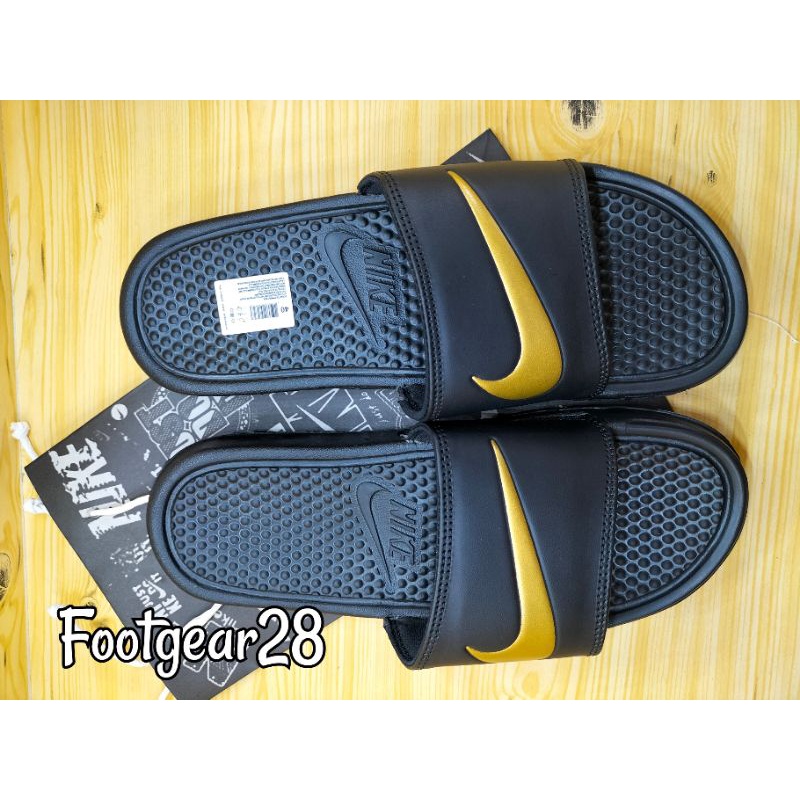 SANDAL NIKE SLIDE CEKLIS GOLD / SANDAL SLOP NIKE CEKLIST GOLD GRADE ORI