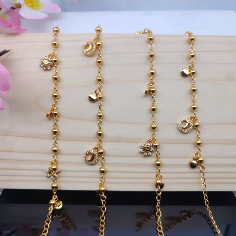 Gelang gold xuping model bulat matahari emas