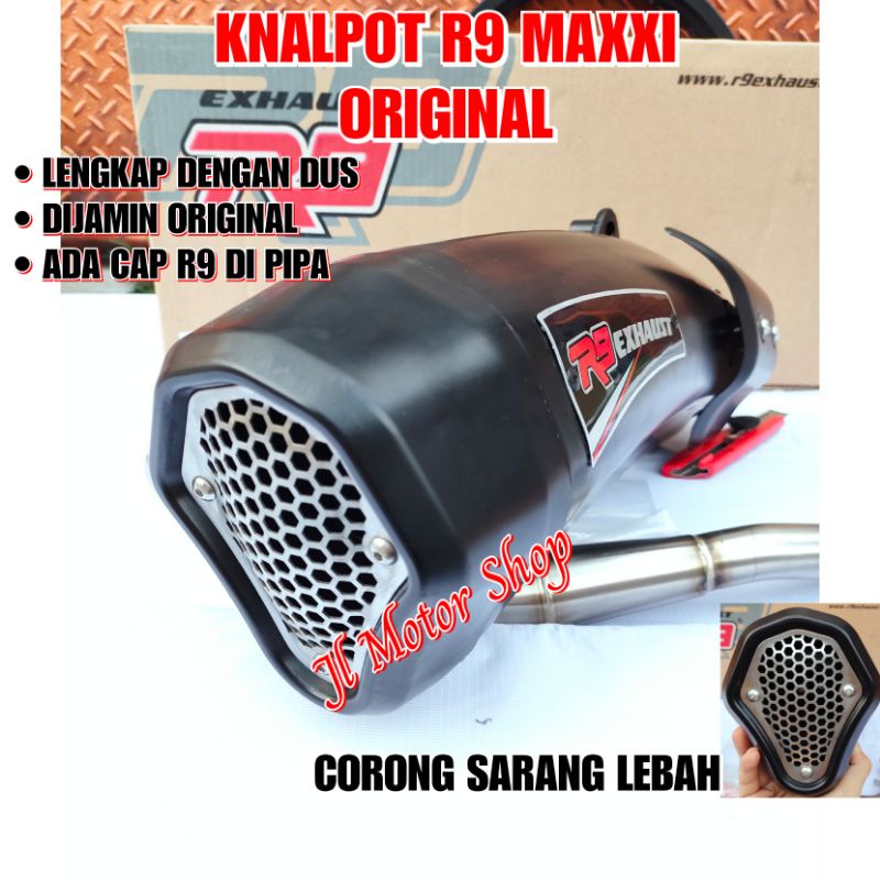 KNALPOT R9 MAXXI NEW NMAX 2020 UP AEROX 155 CONNECTED PCX 160 PCX160 ORIGINAL - R9 MAXXI SERIES NEW NMAX AEROX CONNECTED PCX 160