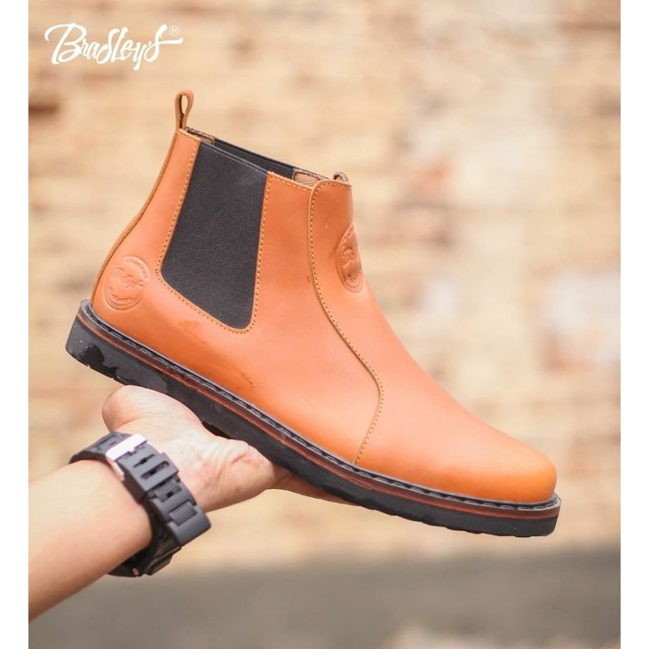 ELAGOS TAN - BRADLEYS | Sepatu Chealsea Boots Pria Kulit Asli Premium Casual Formal Biker Cowok