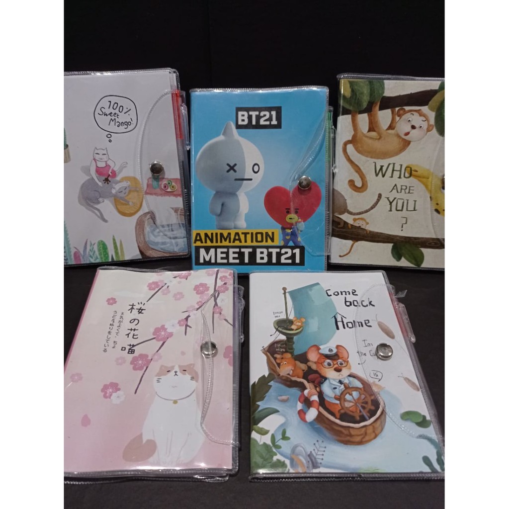 

Diary / Notebook / Buku catatan BT21 / BTS + pulpen mini.
