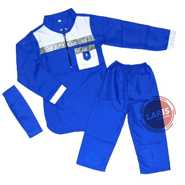 baju koko anak laki laki koko pakistan lengan panjang warna BIRU