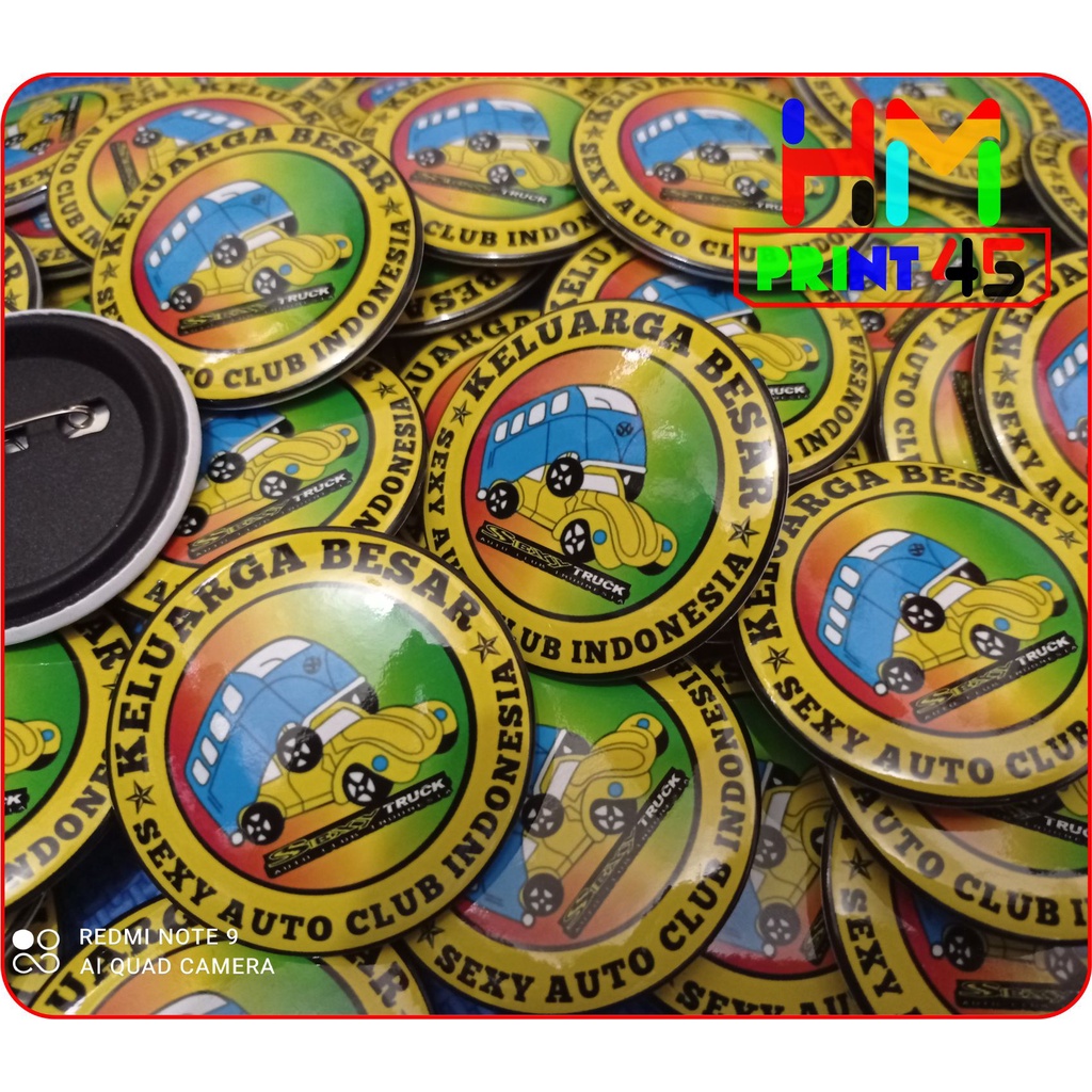 Cetak Pin Peniti Custom 58 mm Hitam termurah / Pin Peniti Custom semua desain