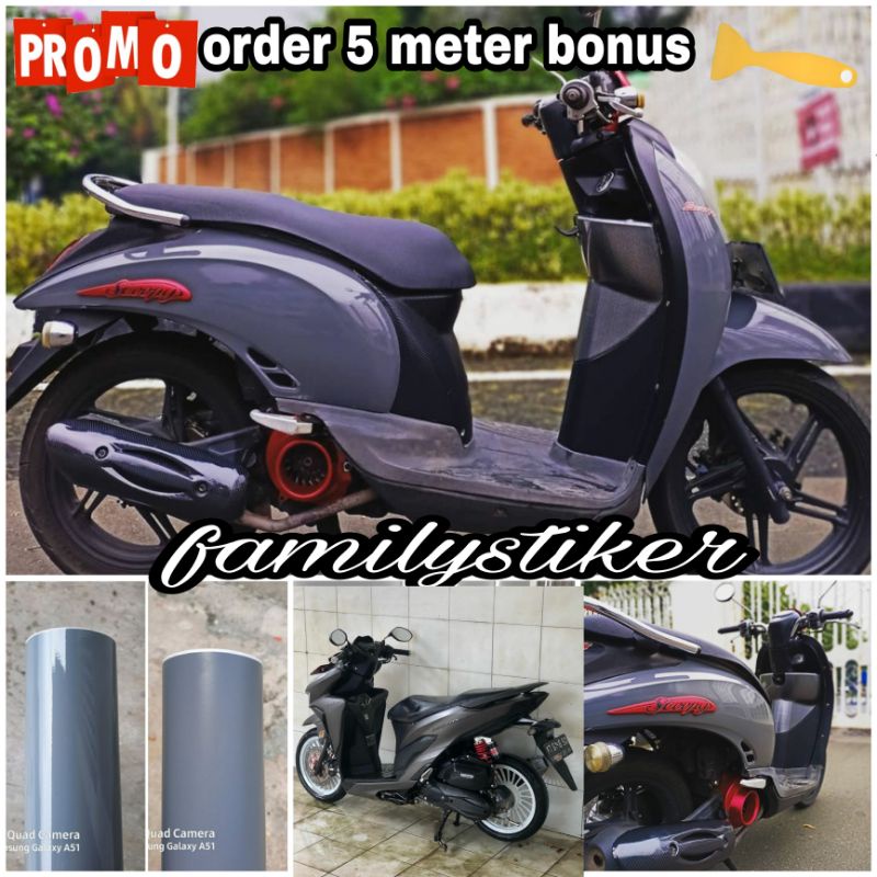 Sticker Skotlet Abu-abu Glosy Sekotlet Motor Warna Abu-abu Doff Scotlite Sticker Motor Mobil Otomoti