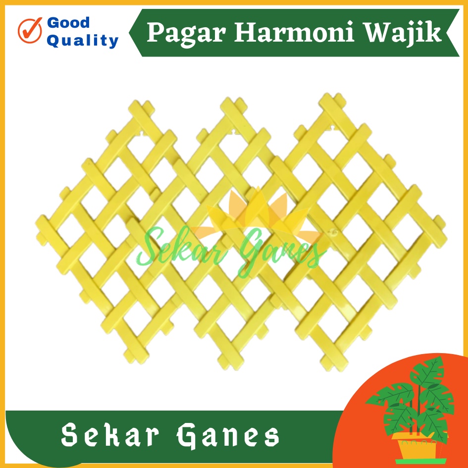 Pagar Wajik Harmoni Kuning Ornamen Bunga Vas Wajik Pagar, Jaring Rambatan Plastik Ukuran Kecil Sedang Besar untuk Bunga Hias Artificial Hiasan Ruang Tamu Dinding Home Grosir Murah Wajik Putih / Breket/ Tatakan/ Pagar Plastik/ Bunga Plastik/ Rumput Plastik