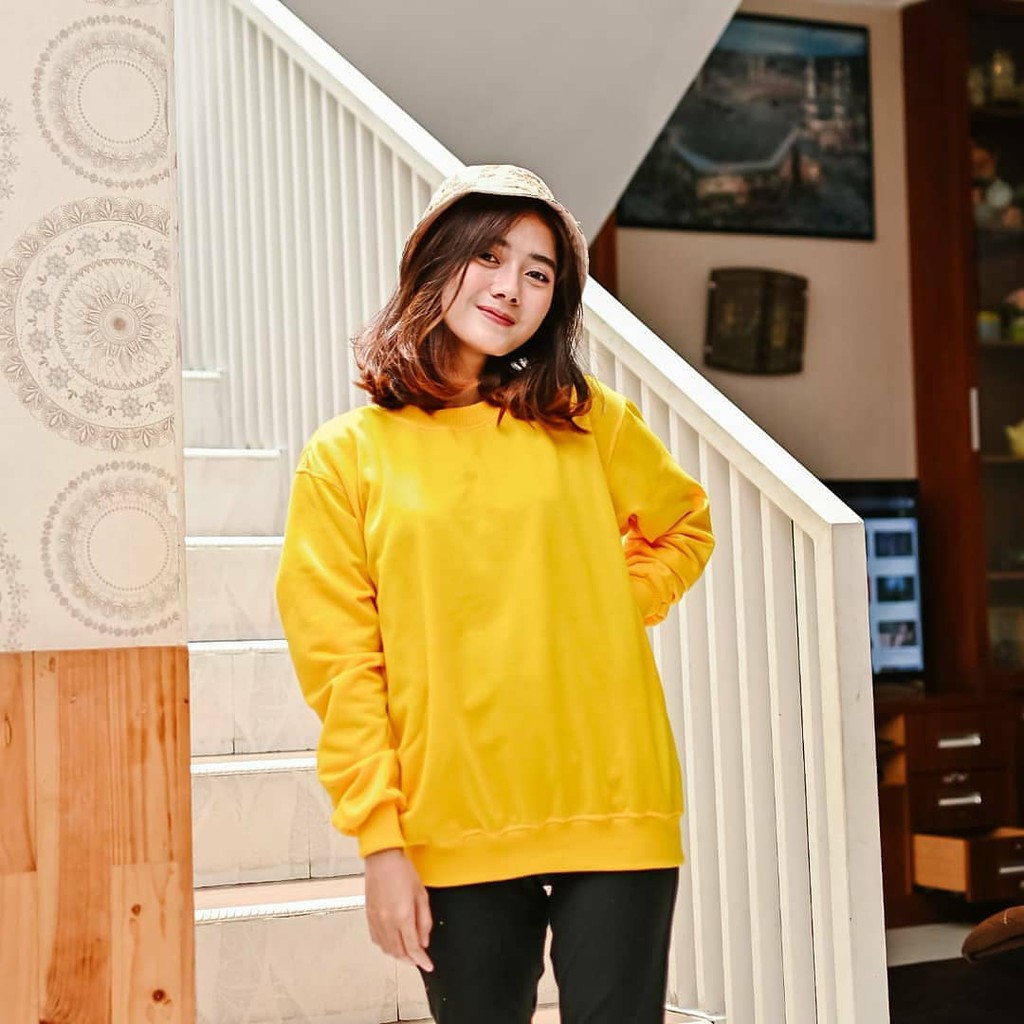 SWEATER OBLONG POLOS PRIA/WANITA - CREWNECK TEBAL TERLARIS