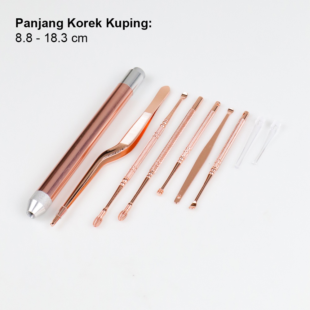 Korek Kuping Set Alat Pembersih Telinga Stainless Steel Perawatan Telinga Ear Care Ear Wax Ear Spoon