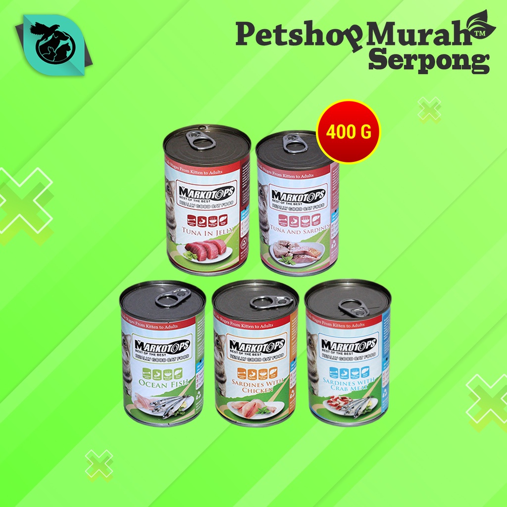 Makanan Kucing basah Kaleng Wet Food markotop 400 Gram