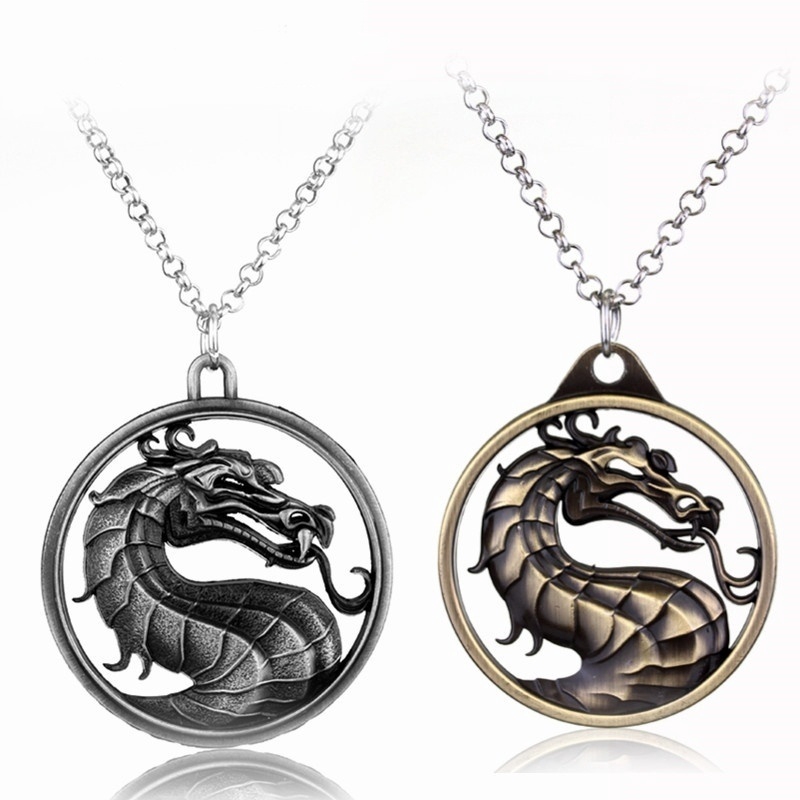 Kalung Dengan Liontin Mortal Kombat Game Fighting Dragon Jane Empire Gaya Vintage Untuk Fans