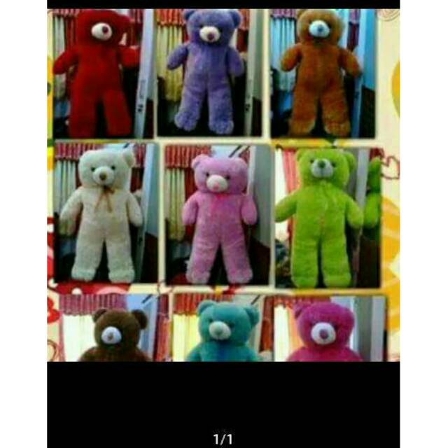 { Ukir Nama / Foto } Bordir Boneka  Beruang Teddy Bear 1 Meter