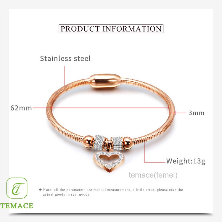 Gelang Titanium Premium Kulit asli Baja tahan karat Menenun Tombol Wanita bracelet wedding