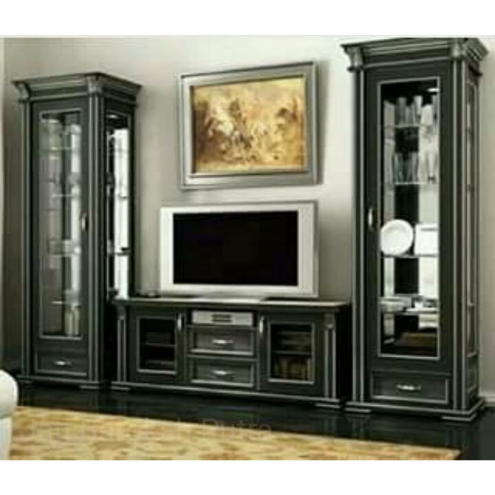 Bufet Minimalis TV Warna Hitam Panjang 2m Harga Terjangkau