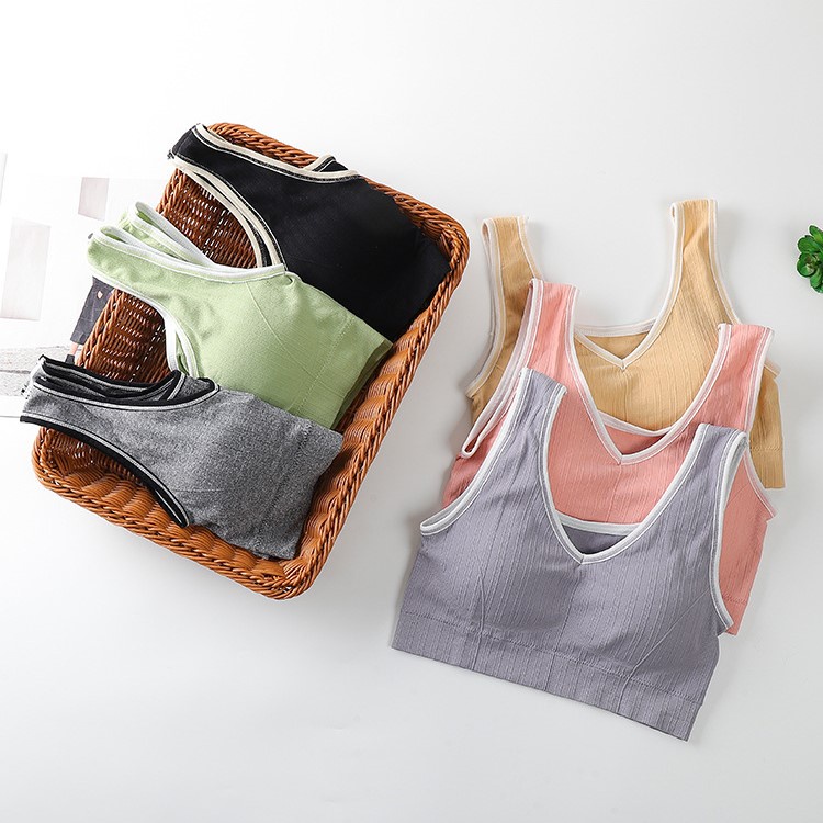 ELFYDO BRA526 Bra Tanpa Kawat Pakaian Dalam Wanita Miniset Sportbra Gym Bra Olahraga Push Up