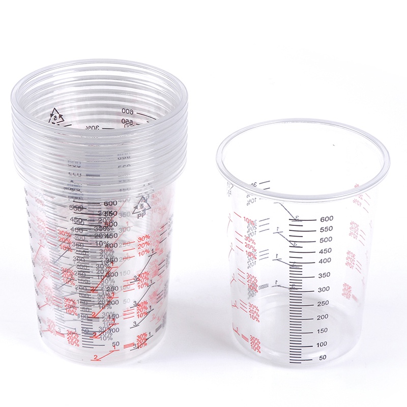 (Happy) 10pcs 600ml Cup Plastik Untuk Mencampur Cat