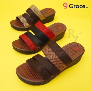 GRACE [BIOZA BAN 3M] Sandal Cewek Turki/ Sendal Hak Wanita Turkey Slop/ Sandal Wedges Slop Cewek