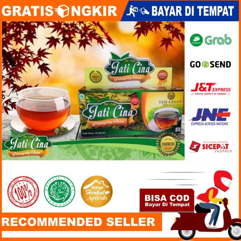 Teh celup daun jati cina Harmoni Pelangsing Alami 1 box isi 20 sachet