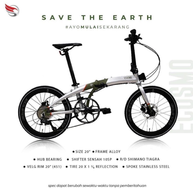 Sepeda Lipat Element Ecosmo 10 Sophia Latjuba