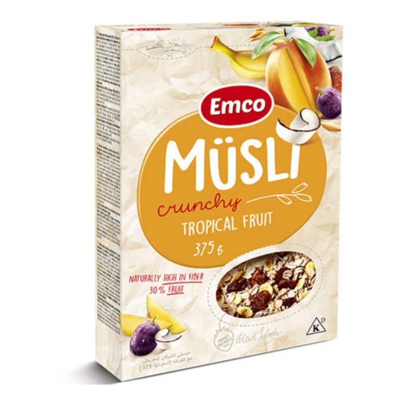 

Muesli Crunchy dengan Tropical Fruit/Sereal 375gr/Import