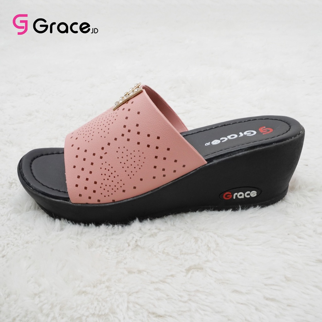 GRACE [SFL-403] Sendal Wedges Wanita CALBI/ Sandal Hak Tinggi Selop Kokop