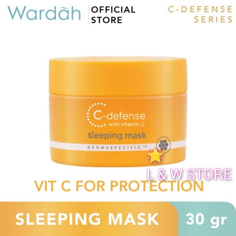 Wardah C-Defense Sleeping Mask 30g-Gel Dengan Hi-grade Vitamin C