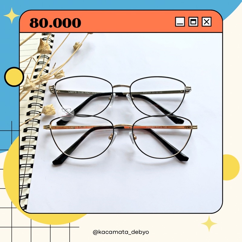 Frame Kacamata Cat Eye/Bingkai Kacamata Besi/Kacamata Cat Eye Gold Silver/Kacamata Kecil