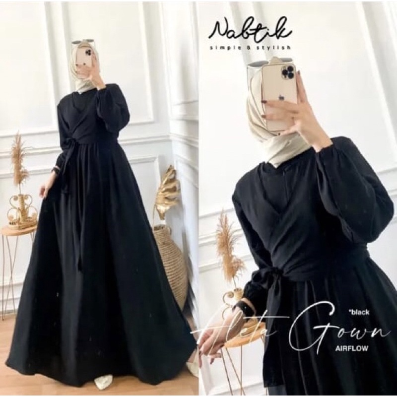 𝐏𝐆𝐌𝐓 • ALETA GOWN DRESS GAMIS CRINKLE AIRFLOW