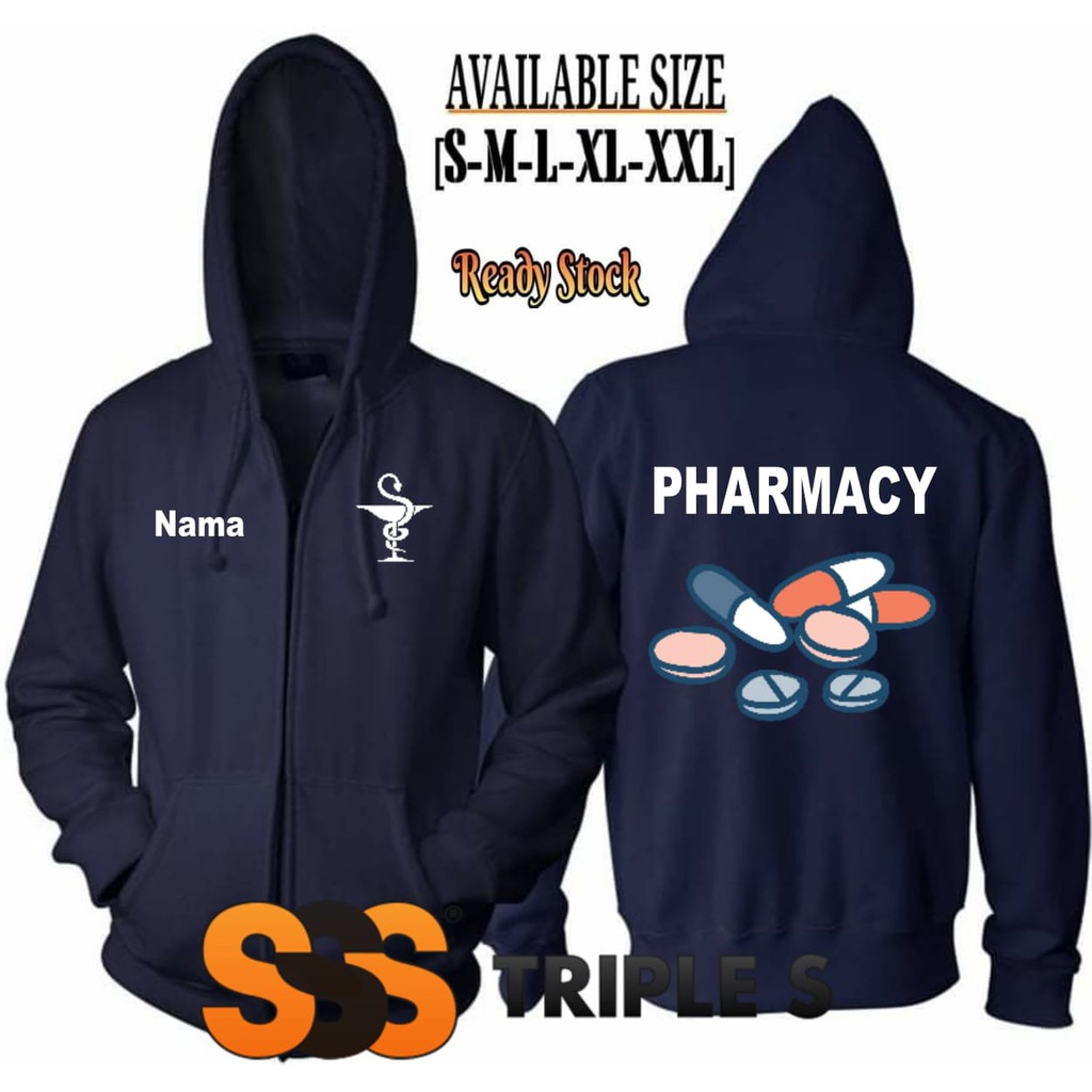 JAKET RESLETING PROFESI PHARMACY - BISA REQUEST NAMA HOODIE ZIPPER FARMASI APOTEKER