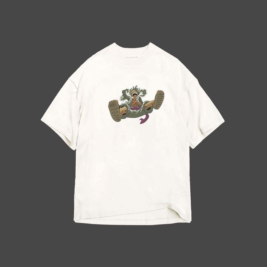 Kaos Anime bordir  | luffy gear 5 | Premium cotton 24s
