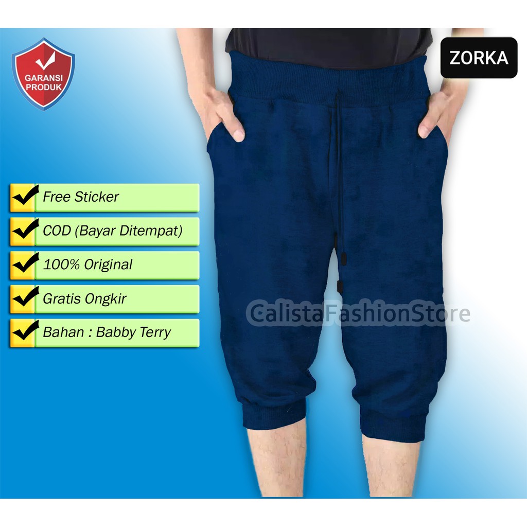 CELANA JOGGER PANTS BABYTERRY 3/4 PENDEK LOGO GYM FITNESS JOGGING OLAHRAGA PRIA WANITA / calistafashionstore