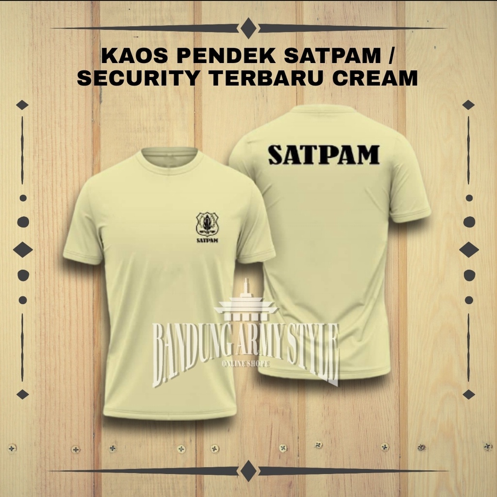 Kaos Satpam Terbaru Warna Cream Kerah Pendek Kaos Security Warna Cream Kaos Satpam Terbaru 2022 Kaos Dalam Satpam