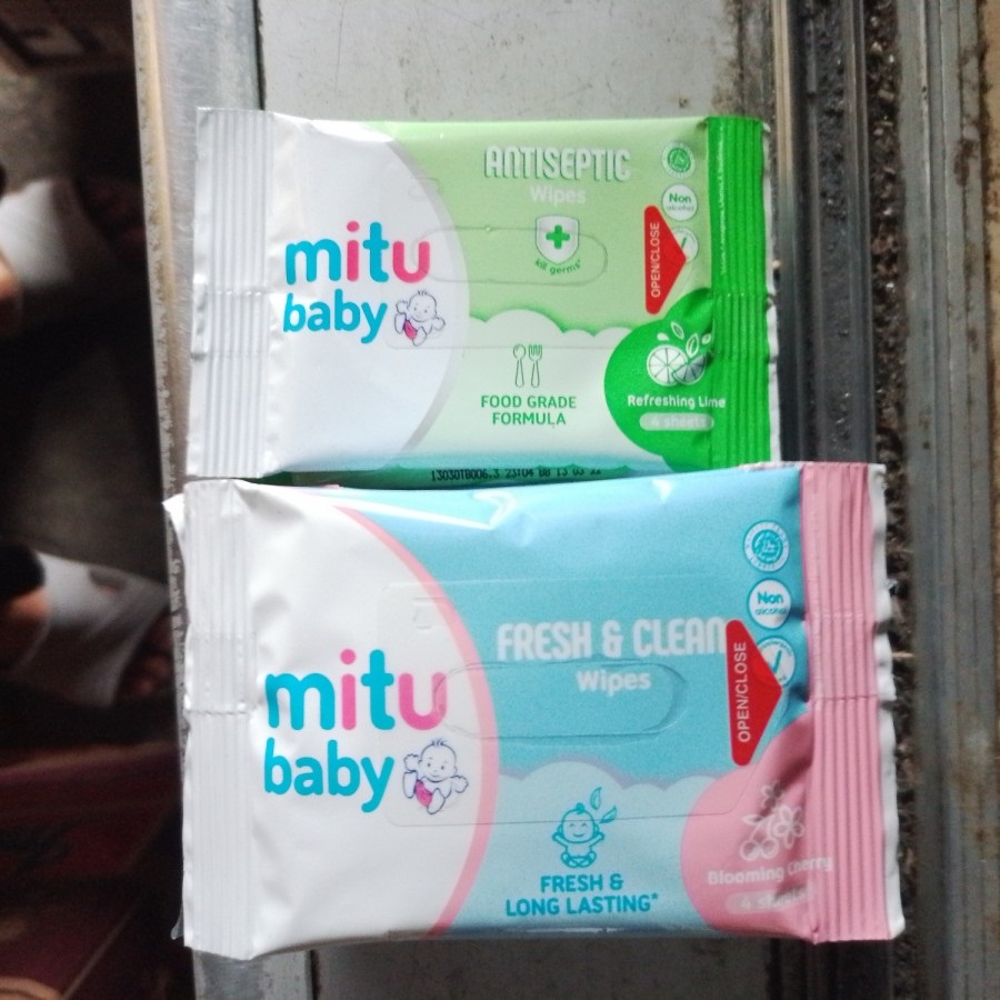 Tisu Basah MITU BABY Antiseptik - 1 pcs (4 sheets)