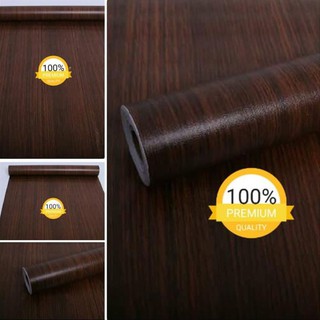 Wallpaper Sticker Motif KAYU JATI COKLAT TUA Stiker Lemari ...