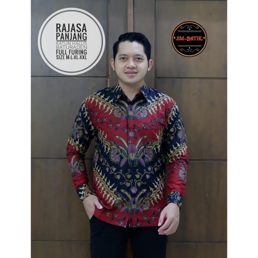 RAJASA SM BATIKSOLOAMANAH KEMEJA BAJU BATIK PRIA SOLO LENGAN PANJANG PENDEK LAPIS FURING ATASAN BATIK PREMIUM MODERN KATUN HALUS PARANG KAWIBAWAN PERMANA MERAH BANGAU LEMON PANJI LESMONO NAVY GUNARDO BIMO IJO GUNAWAN GURDO IJO NAGA ABU BINTARA BRAMANTYA