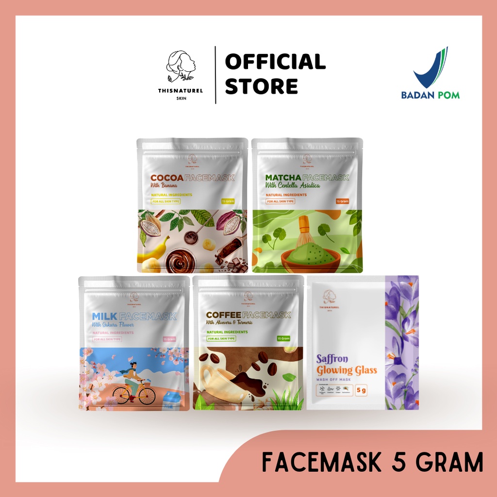 THISNATUREL Facemask- Masker Bubuk Organik BPOM - Organic mask 5 gram