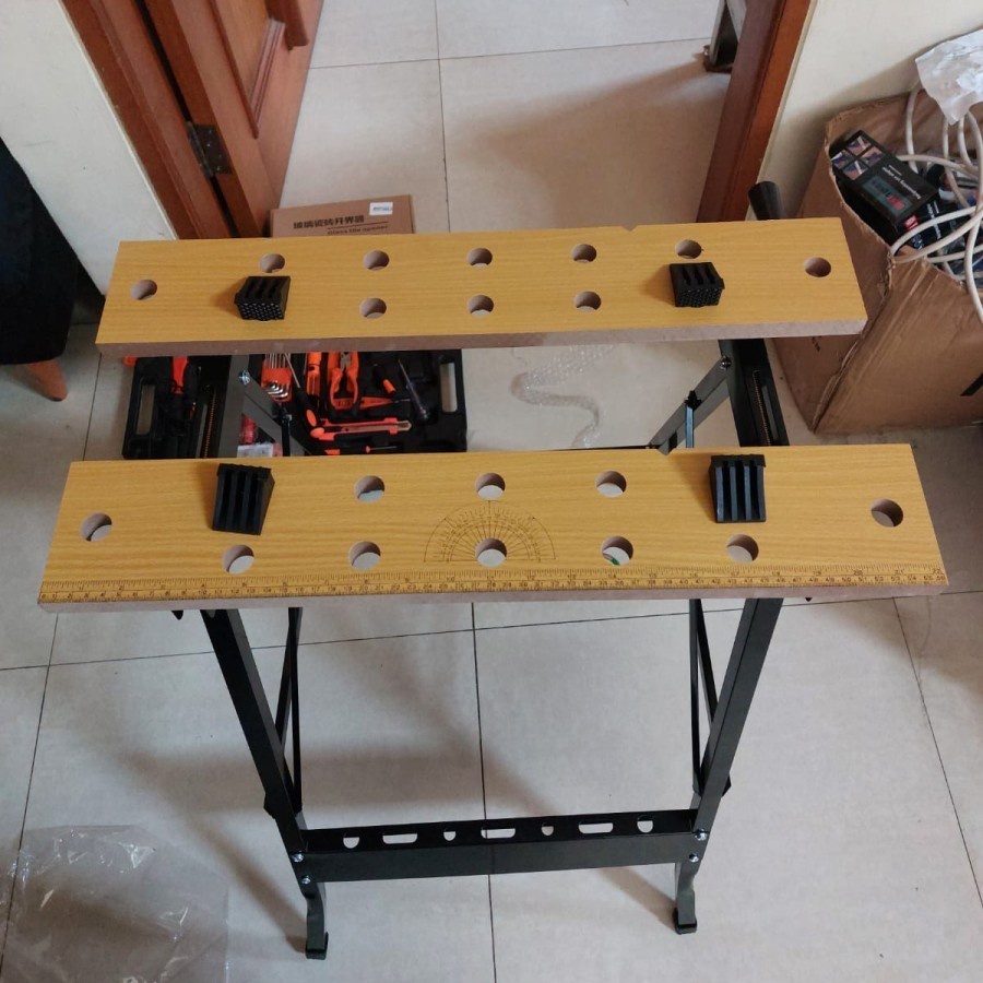 Meja kerja kayu portabel workbench folding work bench