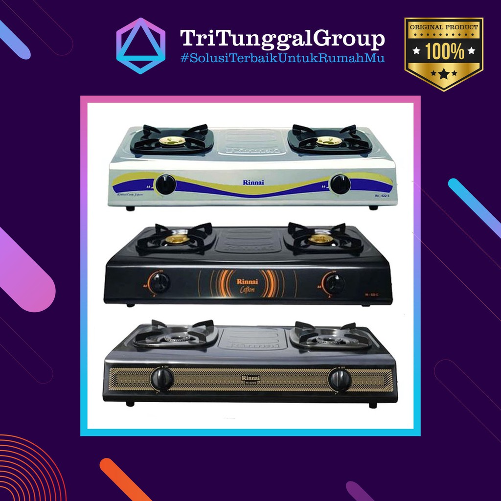 (BAYAR DI TEMPAT) KOMPOR GAS RINNAI RI 522C / RI522C / RI 522E / RI522E / RI 522S / RI522S  [2 TUNGK
