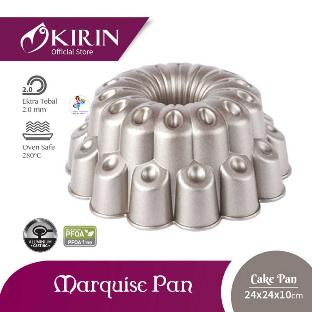 Cetakan kue KIRIN PREMIUM CAKE PAN DIE CAST CLASSIC CHAMPAGNE GOLD