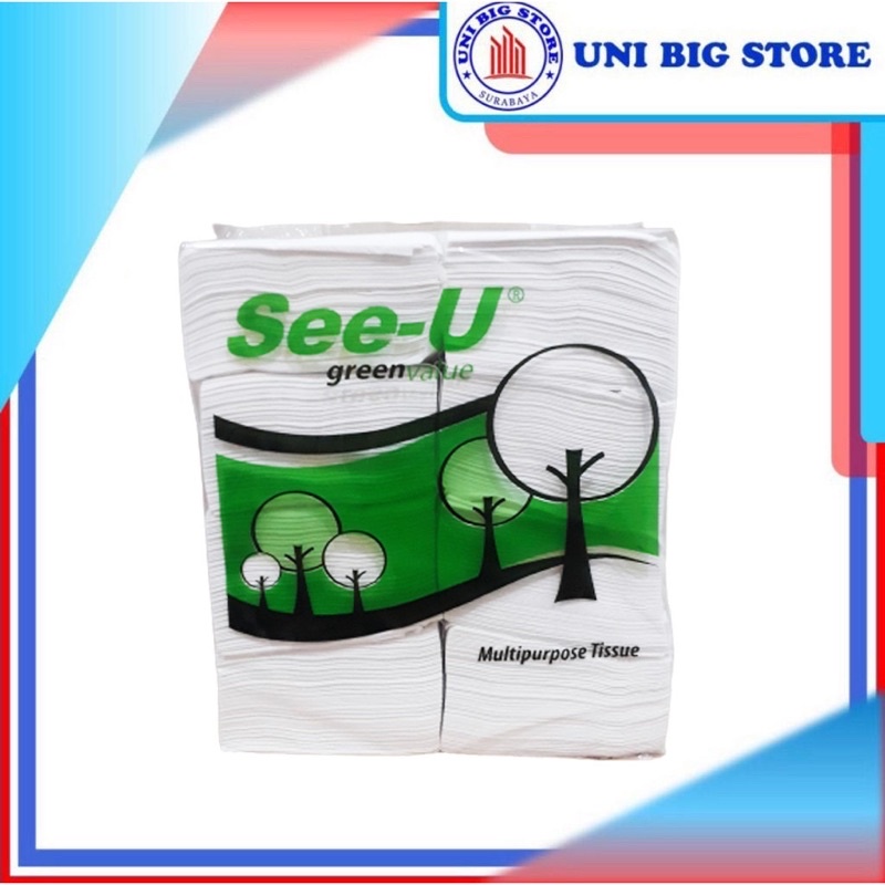 SEE-U SEE U POP Up 8 in 1 Multipurpose Tissue Facial 1 Pack 8 pcs Tisu Meja Mini