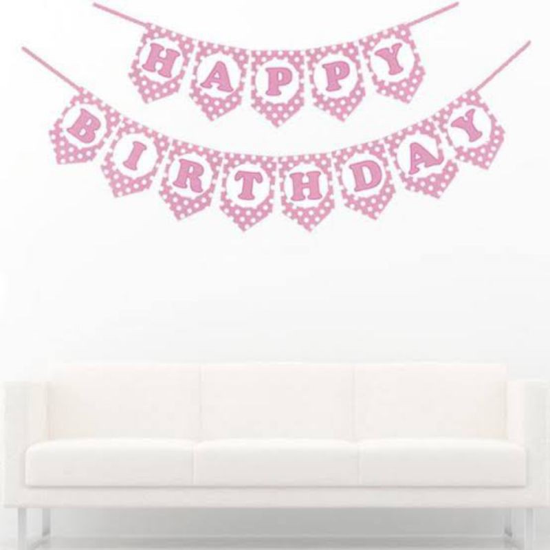 banner bunting flags party flag happy birthday decoration dekorasi tulisan ulang tahun