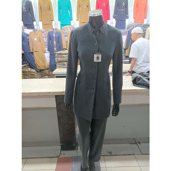 blazer abu tua seragam guru baju kerja abu blazer kode P