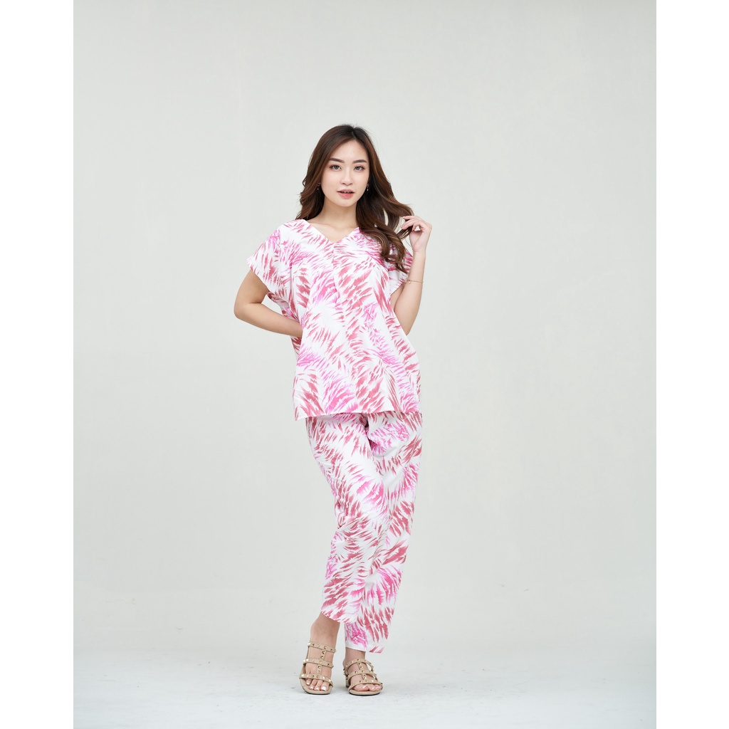 IZANY Piyama One set  Korean allsize Celana Panjang / Set Cel / Daily Set-KOREAN OLIVE PINK