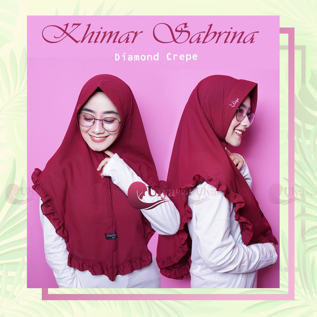 ULYA HIJAB Khimar Jilbab Instant Sabrina Bahan Wolfis Ada bordir ULYA pada pet nya